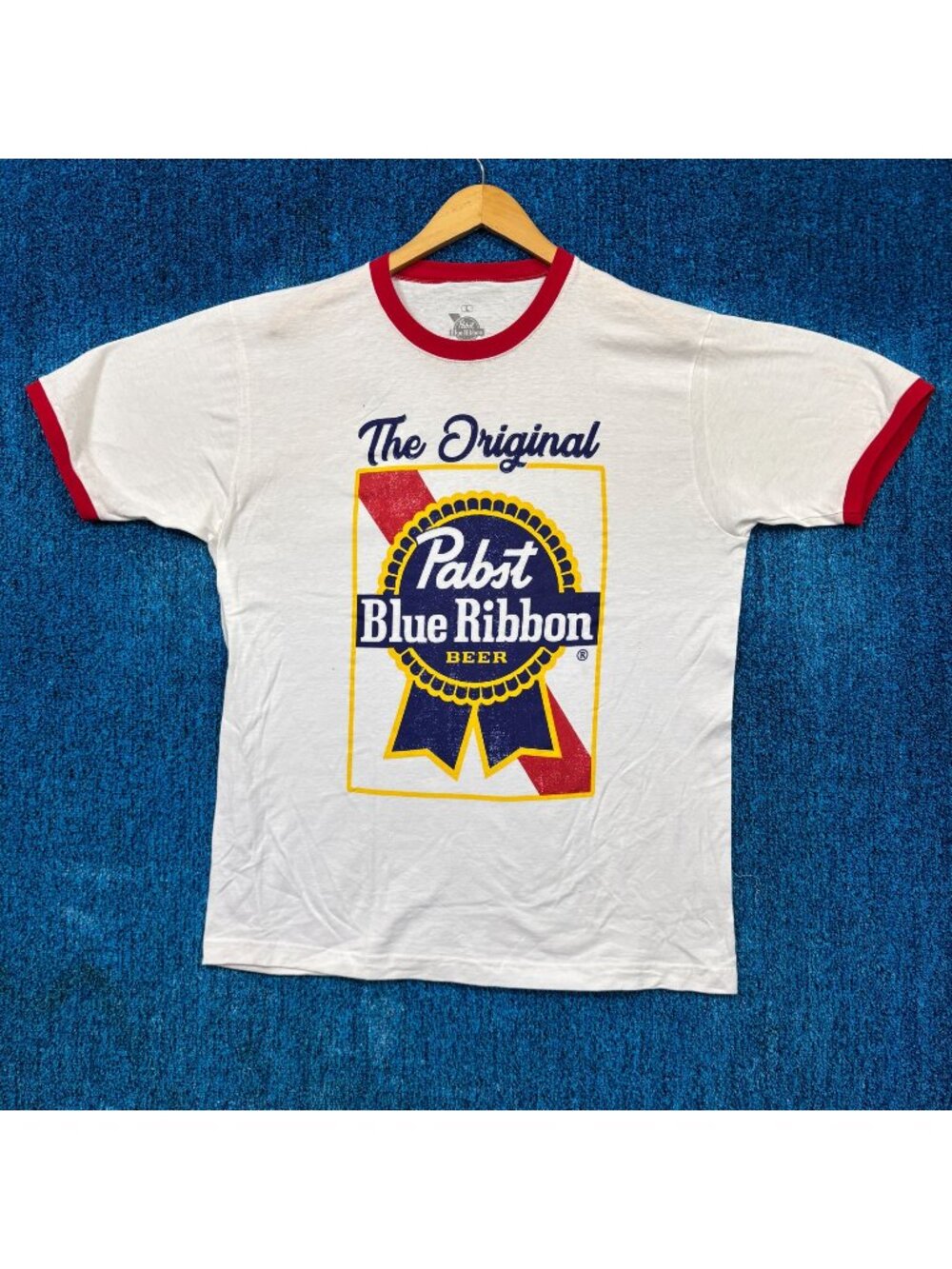 Pabst Blue Ribbon Beer White T-Shirt Size Large